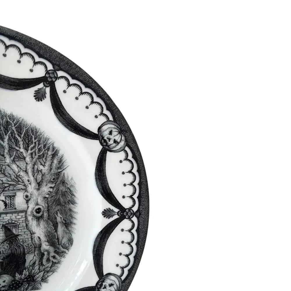 Royal Stafford Halloween Wicked Witch Dinner Plates 11in Porcelain Set of 4 New